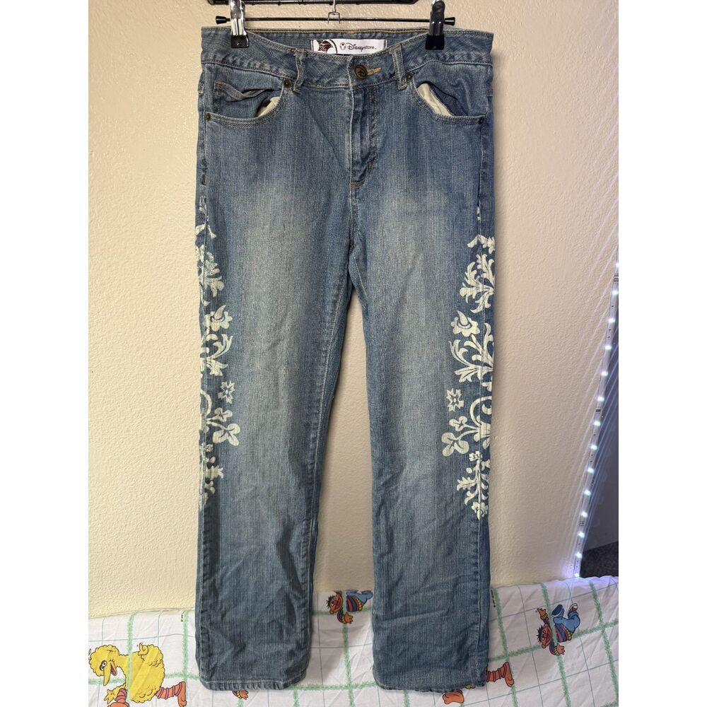 Disney store Girls Tinker bell jeans Blue washed denim size 6